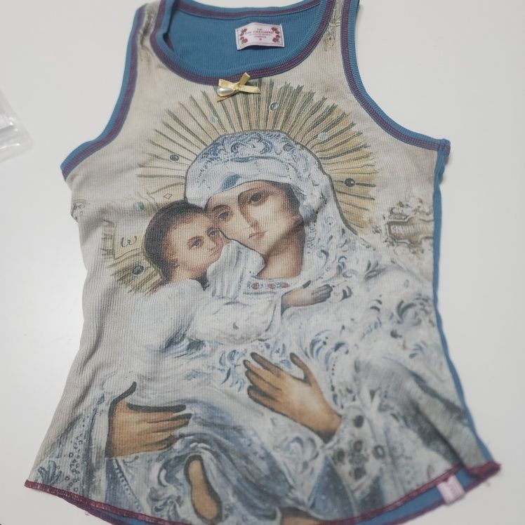 MUSINSA | SCULPTOR Maria Tear Drop Tank Top Cream/Blue
