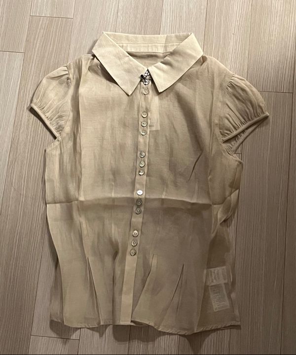 Sculptor Sheer Pleated Hem Blouse ブラック Sheer Pleated Hem Blouse Black – Sculptor