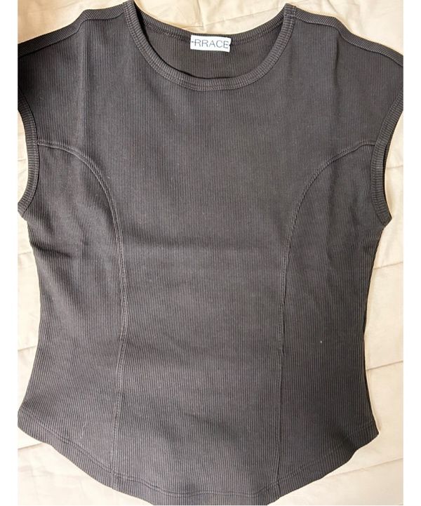 MUSINSA | RRACE Cap Sleeve T-Shirts_Black
