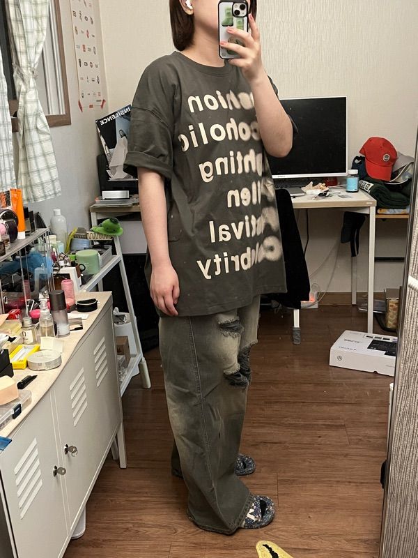 トップスその他 XTONZ XTT087 Festival Short Sleeve T-Shirt KHAKI XTT087KH MUSINSA | XTONZ XTT087 Festival Short-Sleeved T-Shirt (KHAKI)