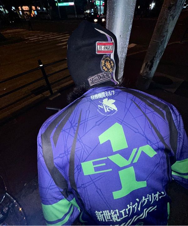 MUSINSA | MAHAGRID EVA-01 MOTORCYCLE JERSEY BLACK(MG2EMMT503C)