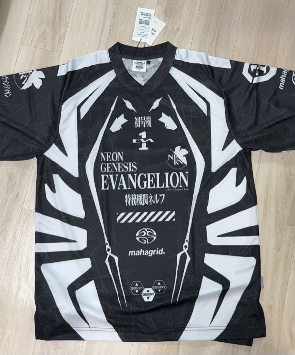 MUSINSA | MAHAGRID EVA-01 MOTORCYCLE JERSEY BLACK(MG2EMMT503C)