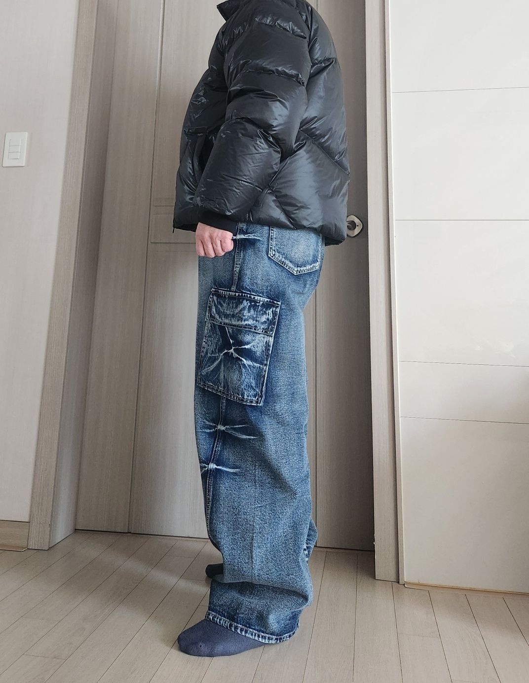 【MAISON MINED】23FW★ PINCH CARGO SWEATPANTS 메종미네드 ~30% - PINCH WIND DENIM PANTS BLUE