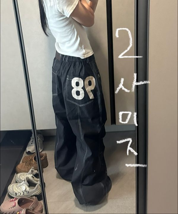 MUSINSA公式 | AAKAM 98 Printed Knee Pin-tuck Denim Pants (Black)