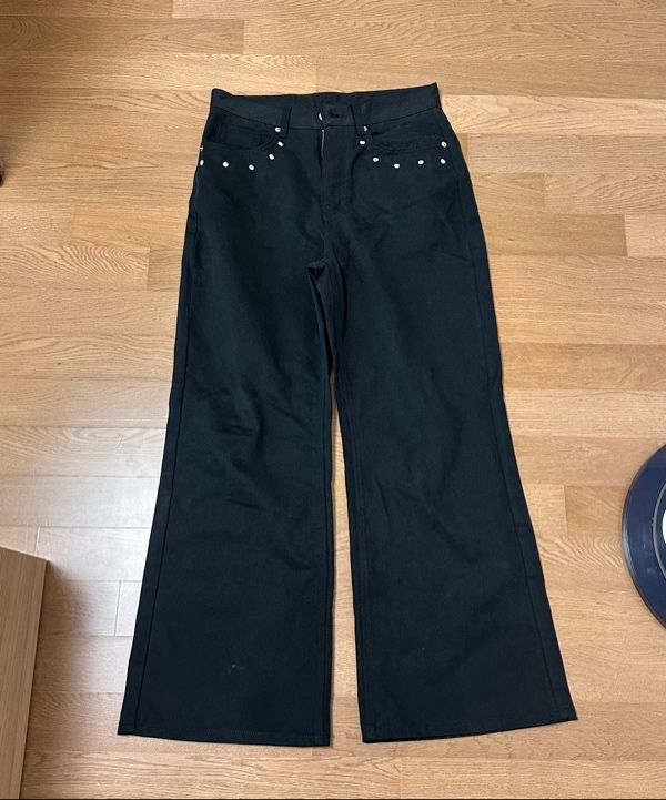 MUSINSA公式 | AAKAM Multi Studded Cotton Pants (Black)