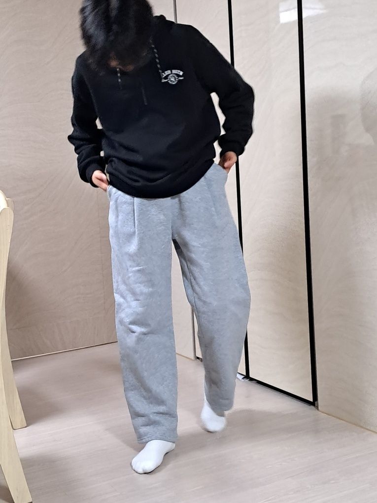 TWO TUCK WIDE SWEAT PANTS-BLACK - LMN3011 | 60% - Asian