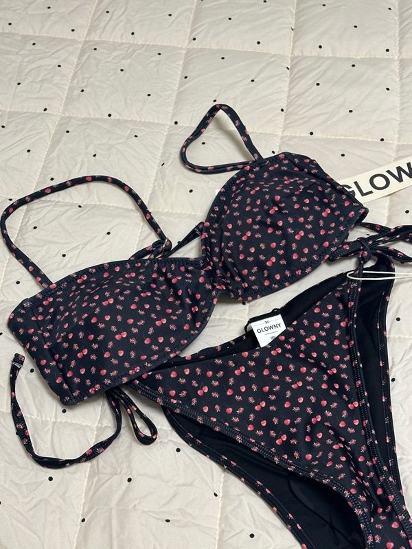 ★GLOWNY★GLOWNY★GLOWNY★ TIE SIDE BIKINI BOTTOM BLACK CHER TIE SIDE BIKINI BOTTOM (BLACK CHERRY) - GLOWNY