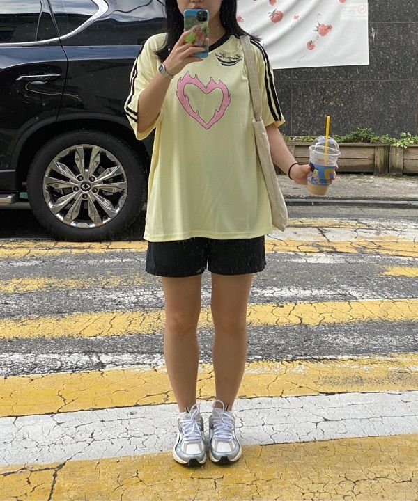 MUSINSA公式 | WONDERVISITOR BN Heart Jersey T-shirt [Light