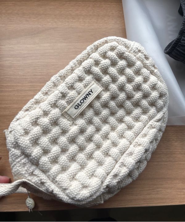 MUSINSA | GLOWNY COTTON TILE POUCH (IVORY)