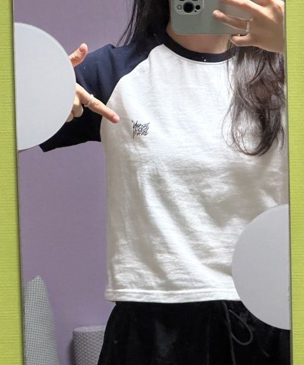 ★BROWNBREATH★ W TAG RAGLAN CROP TEE VIOLET W TAG RAGLAN CROP TEE - VIOLET - Brownbreath Online Store