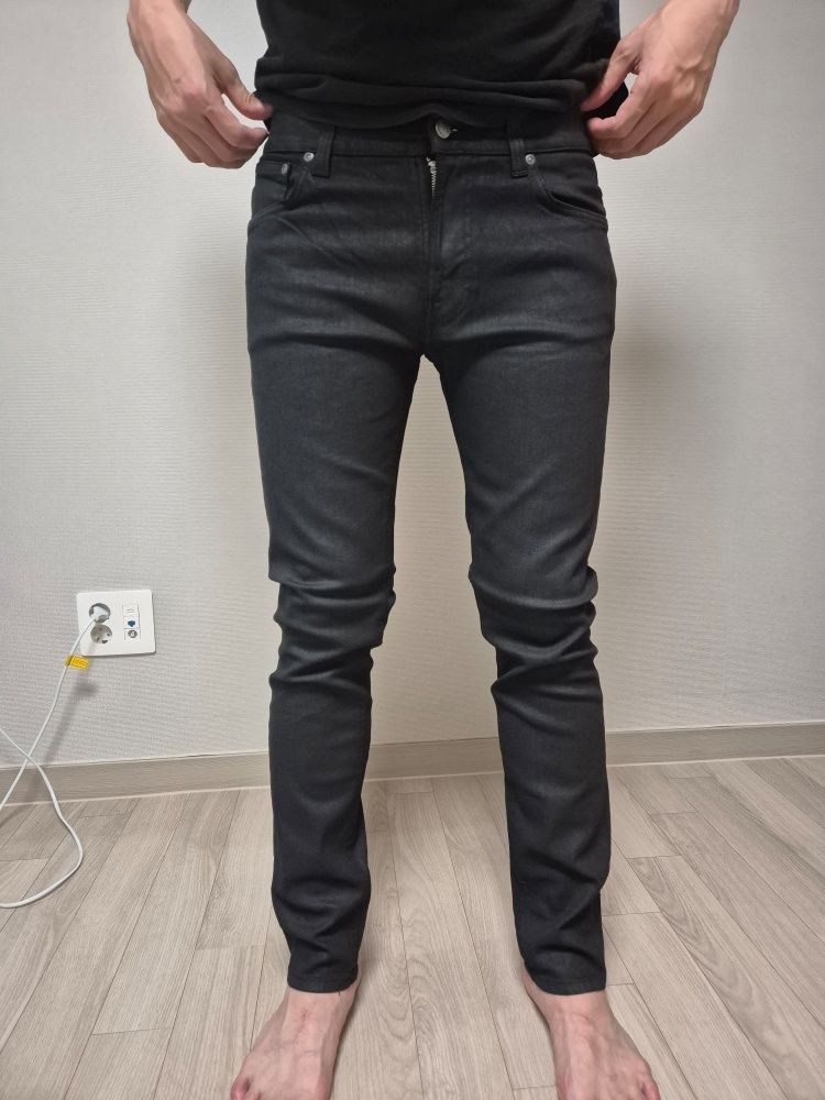 MUSINSA公式 | NUDIEJEANS Thin Finn Back 2 Black 112431