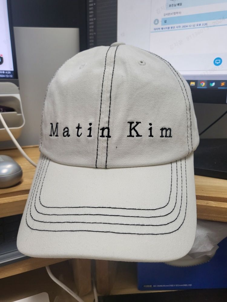 MUSINSA | MATIN KIM MATIN STITCH BALL CAP IN WHITE