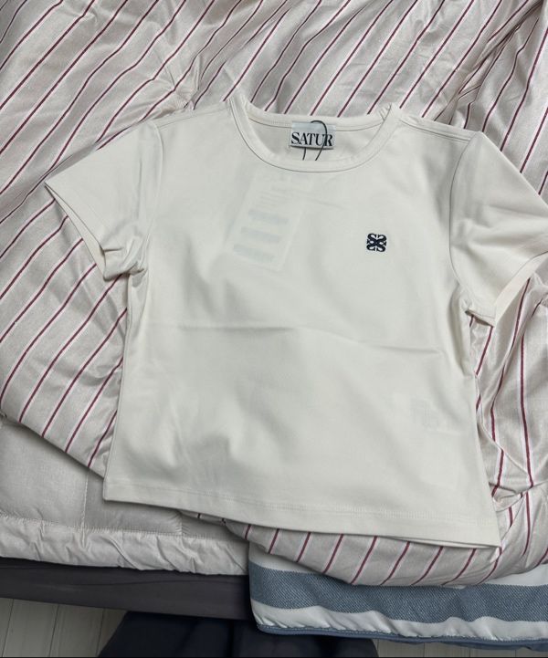 Tシャツ・カットソー SATUR W Essential Basic Logo Short Sleeve T-Shirt Melange Gr MUSINSA公式 | SATUR (W) Essential Basic Logo Short-Sleeved T