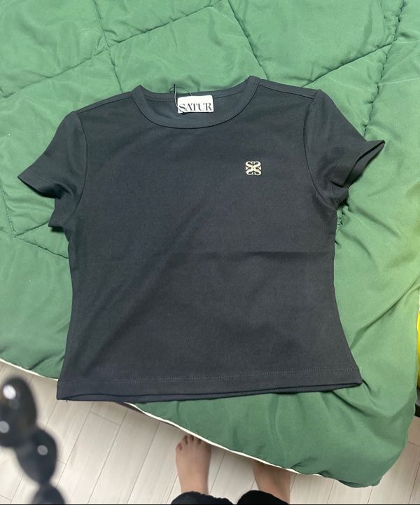 Tシャツ・カットソー SATUR W Essential Basic Logo Short Sleeve T-Shirt Melange Gr MUSINSA | SATUR (W) Essential Basic Logo Short Sleeve T