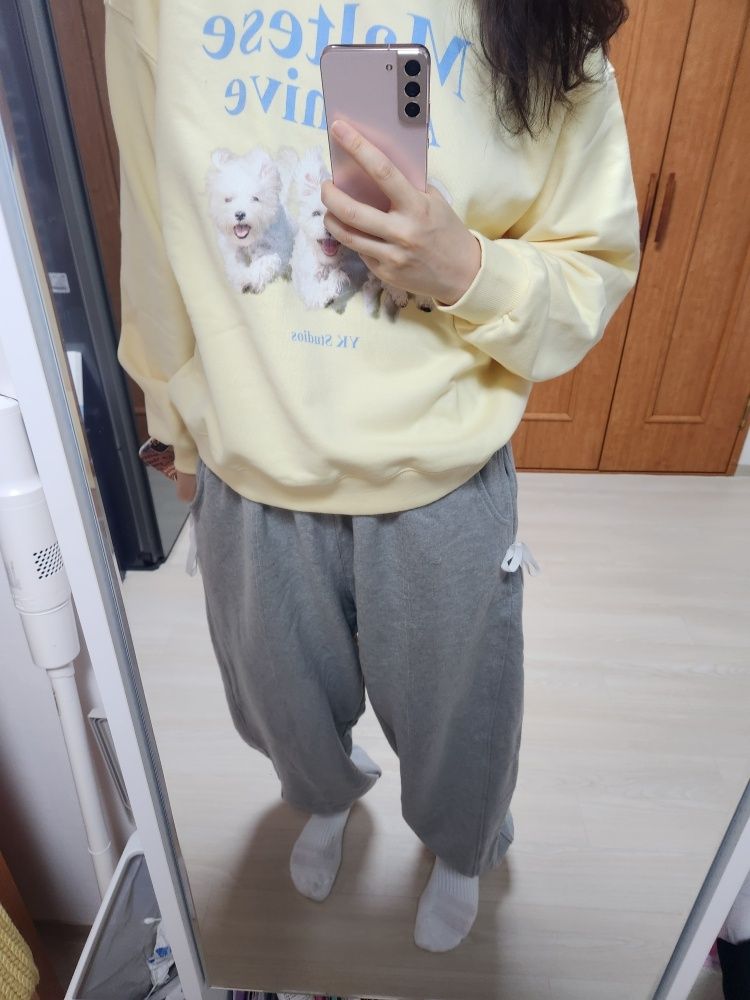MUSINSA | WAI KEI Double Banded Ribbon Sweat Pants Gray