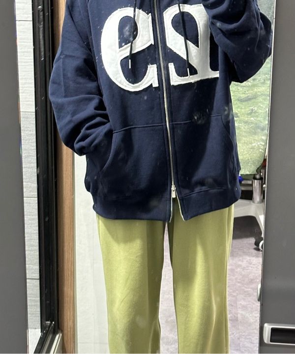 MUSINSA公式 | ILLIGO 129 Logo Patch Hood Zip-Up Navy