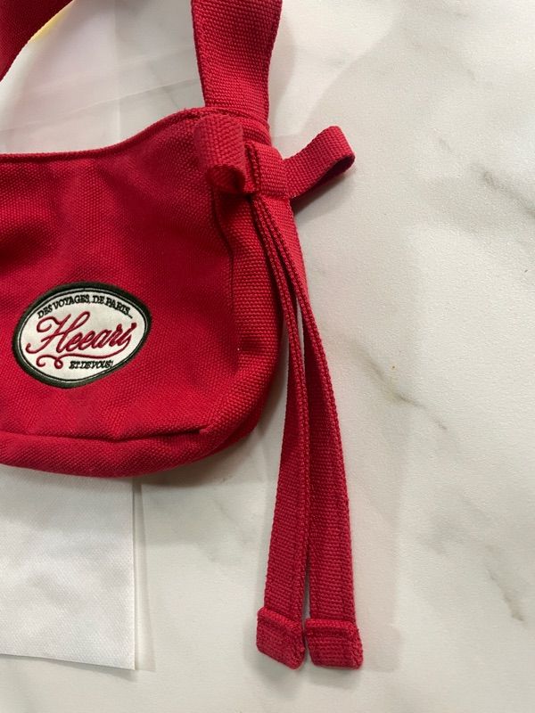 MUSINSA公式 | HEEARI Lily Ribbon Mini Tote Bag_Red