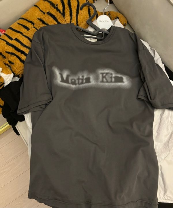 MUSINSA | MATIN KIM MATIN SHADE LOGO TOP IN CHARCOAL