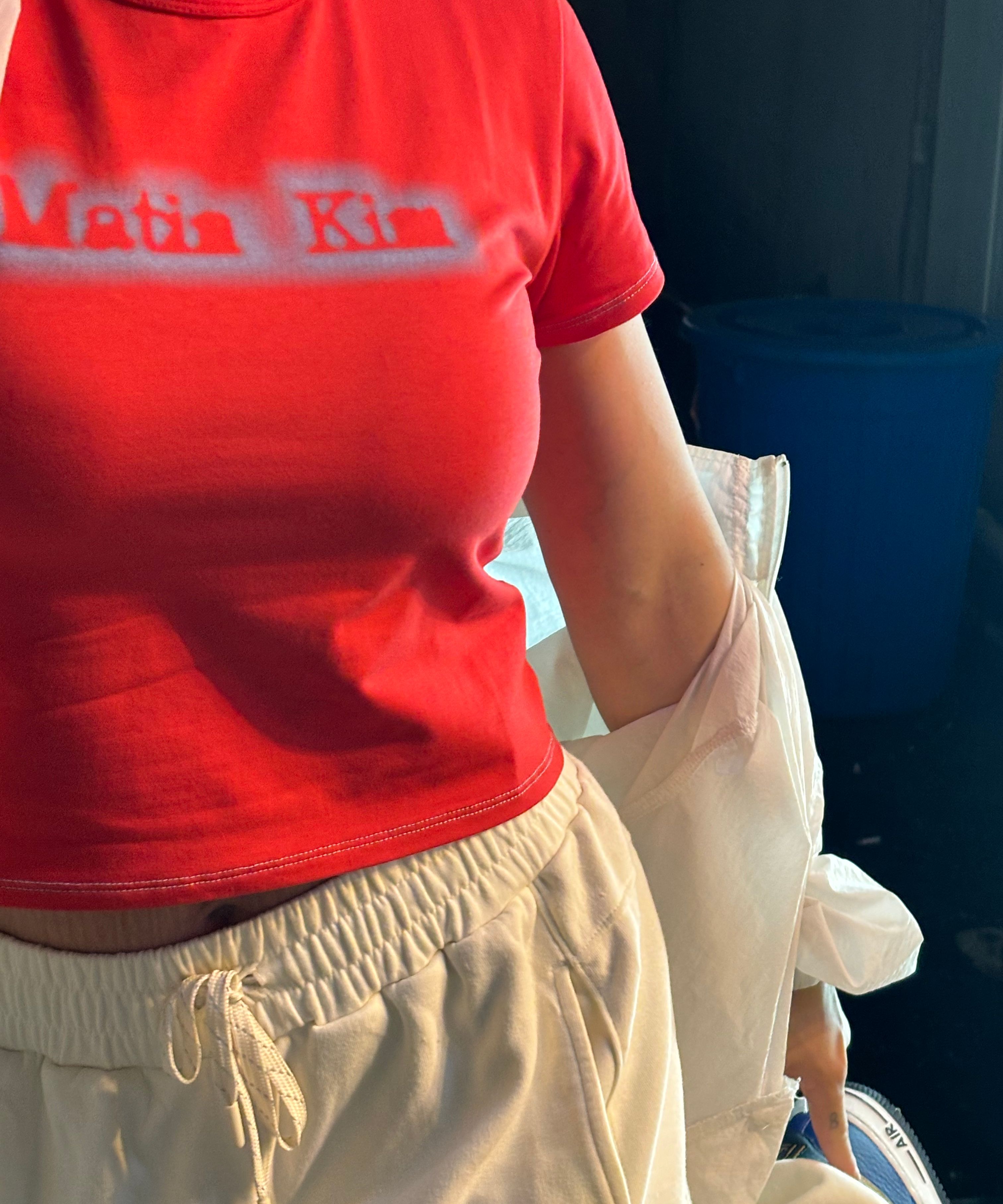 MUSINSA公式 | MATIN KIM MATIN SHADE LOGO CROP TOP IN RED