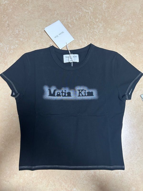 ● Matin Kim ●MATIN SHADE LOGO CROP TOP IN BLACK Matin Kim Matin Shade Logo Crop Top In Black | Basic Tees