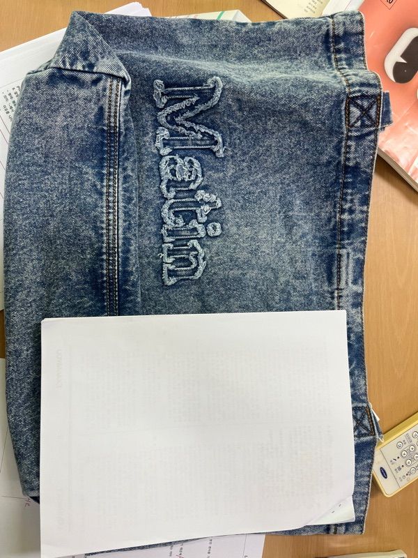 MUSINSA | MATIN KIM LOGO WASHED DENIM TOTE BAG IN BLUE