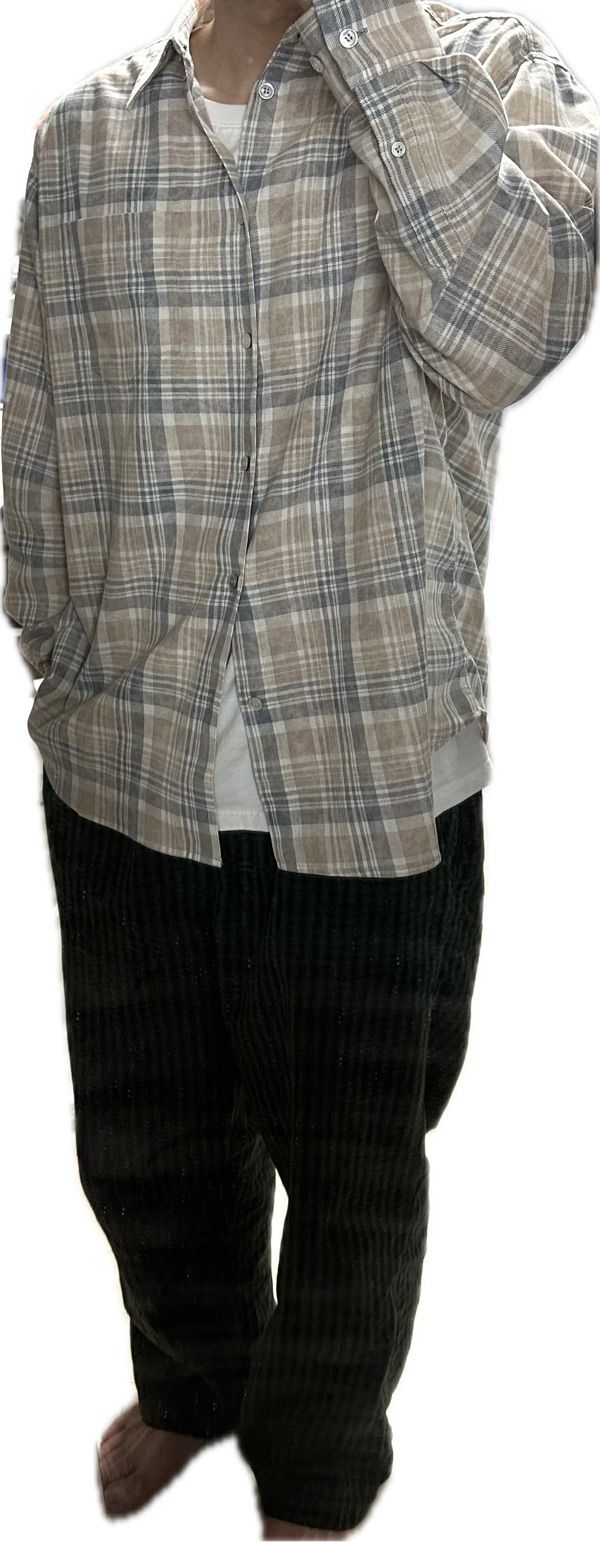 ★COOR★ Madras Check Oversized Parka Shirt Beige Brown MUSINSA | COOR Madras Checkered Oversized Parka Ring Shirt