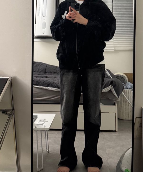ODOR★韓国★人気★男女兼用★Nas raw wide denim in black MUSINSA | ODOR Nas raw wide denim in black
