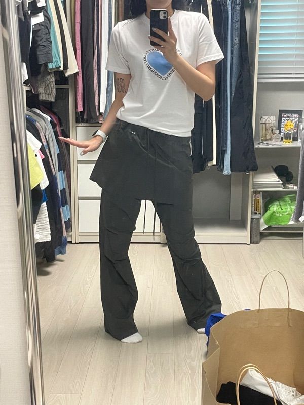 [LALAFOX] LYLON SKIRT LAYERED TRACK PANTS/追跡付 MUSINSA | LALAFOX LYLON SKIRT LAYERED TRACK PANTS KHAKI BQ2WP020