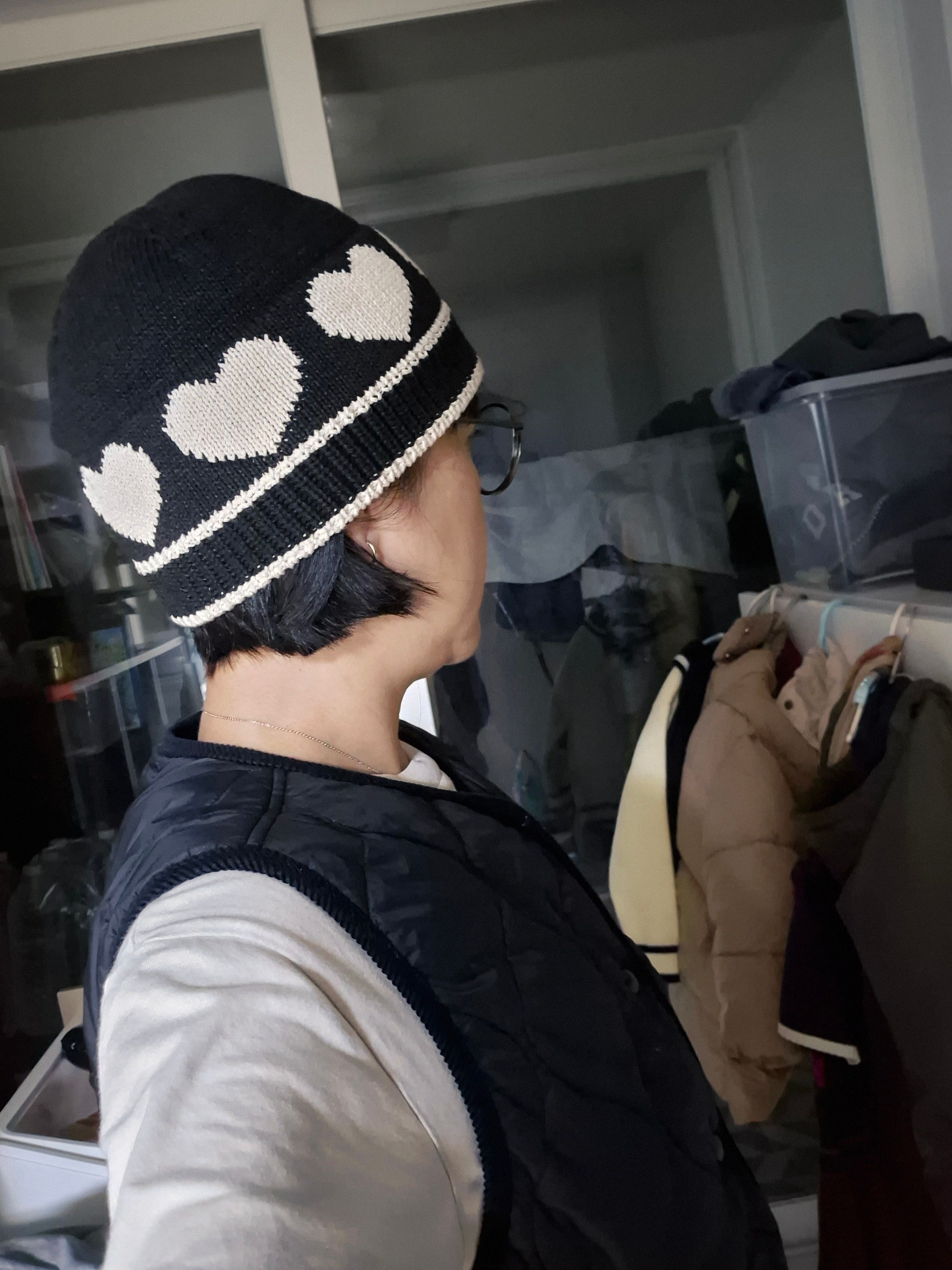 ★送料・関税込★RONRON★HEART SUMMER KNIT BUCKET HAT MUSINSA | RONRON HEART SUMMER KNIT BUCKET HAT BLACK