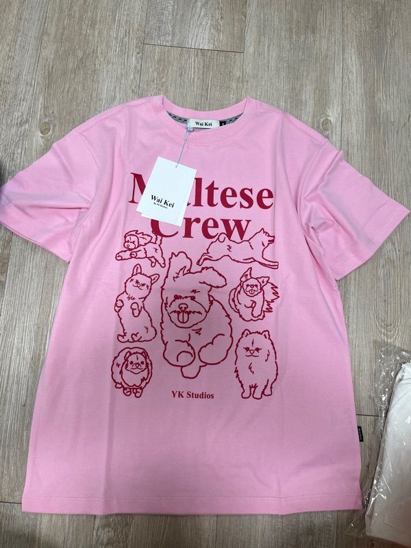 MUSINSA | WAI KEI Maltese Crew Line Graphic Short-sleeved T