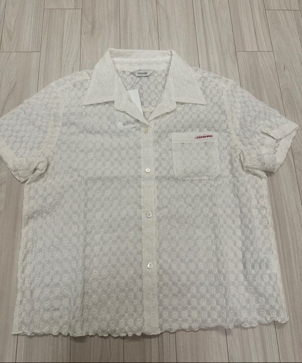 MUSINSA公式 | SIENNE Jasmine Lace Shirt (Ivory)