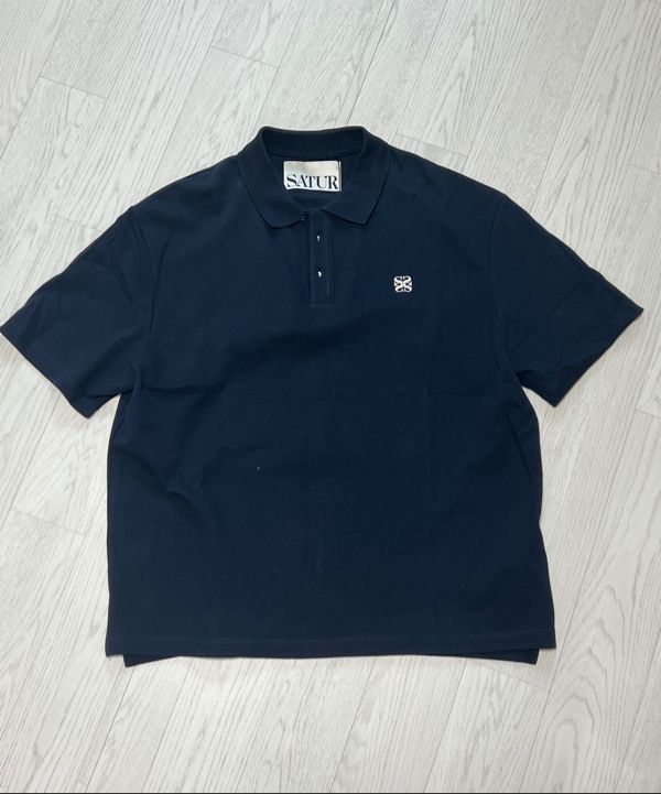 MUSINSA公式 | SATUR ベーシックピケポロ半袖Tシャツクラシックネイビー