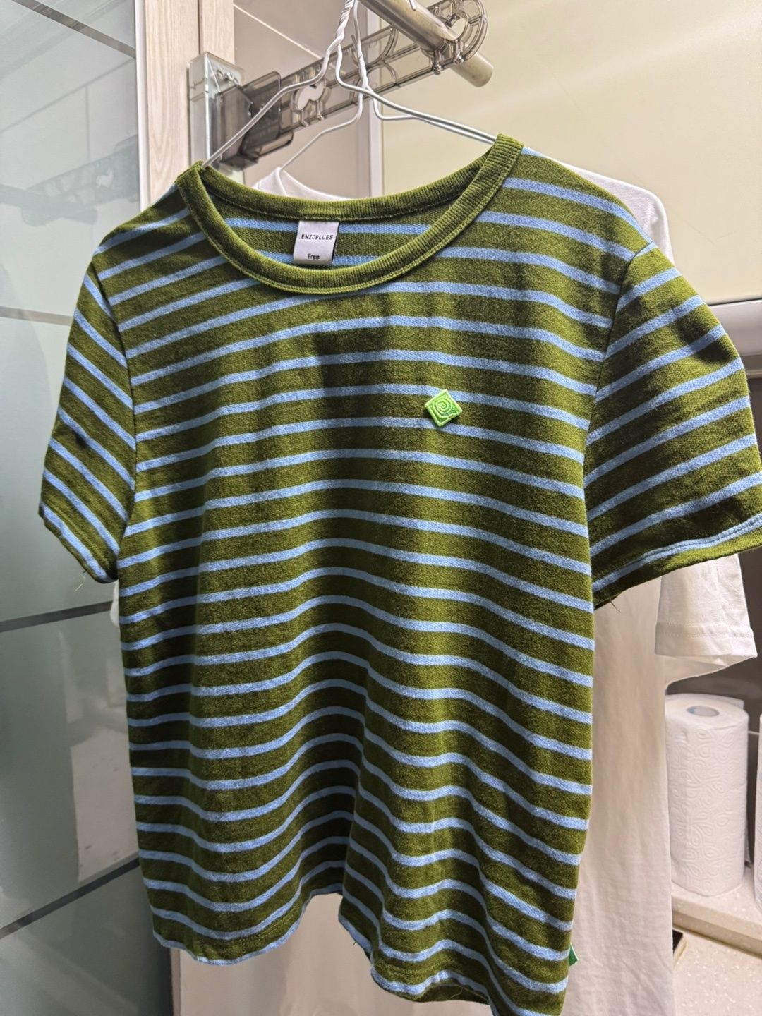 【ENZO BLUES】Stripe Classic T-shirt MUSINSA | ENZO BLUES Striped Classic T-Shirt (Olive)