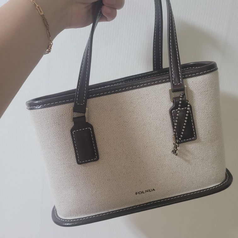 MUSINSA | FOLNUA MINI BOROUGH BAG [BROWN - CANVAS]