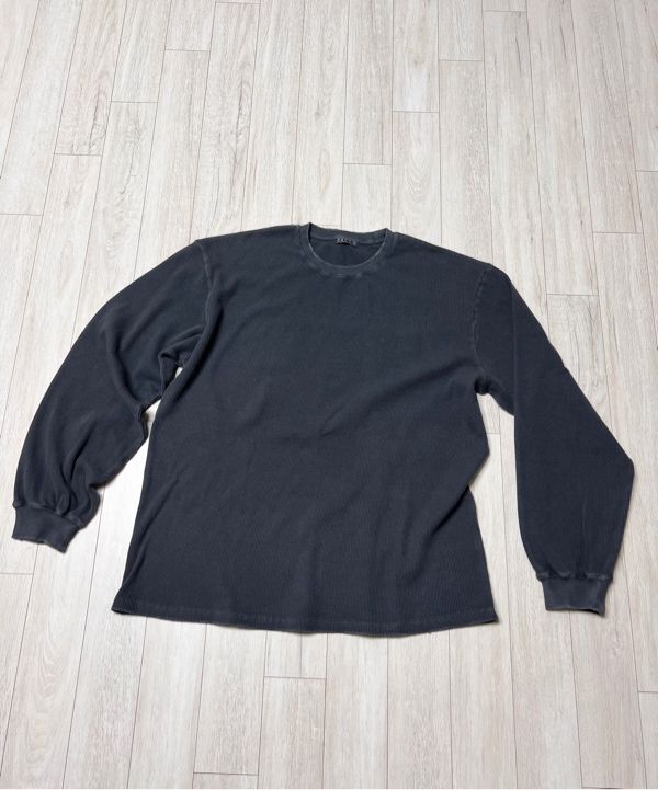 ★COOR★ Damaged waffle long sleeve t-shirt washed sand beig MUSINSA | COOR Damaged Waffle Long Sleeve T-shirt (Washed