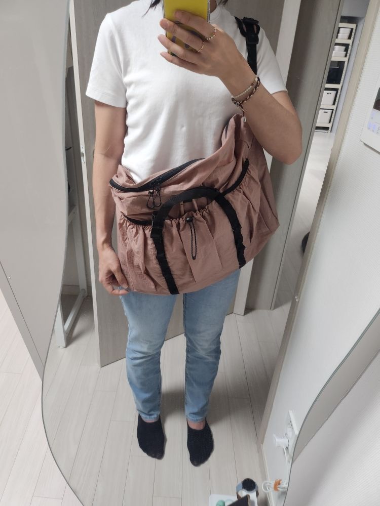 MUSINSA | MMOGARDEN mmo boston bag 095 nylon wrinkle dusty pink