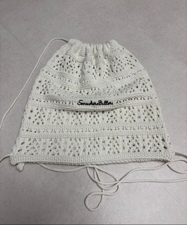 ● SOMEWHERE BUTTER ● Yogurt knit string bag MUSINSA | SOMEWHEREBUTTER Yogurt Knit String Bag - 4color