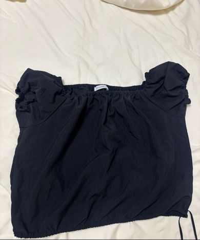 MUSINSA公式 | LOW CLASSIC SHIRRING VOLUME TOP_BLACK [LC262BL02BK]