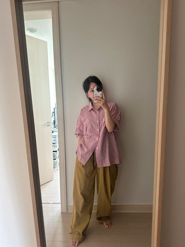 トップスその他 PARTIMENTO Classic Check Boxy Overfit Roll-up Shirt Off Whit MUSINSA | PARTIMENTO Classic Check Boxy Overfit Rollup Half