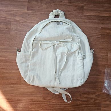 MUSINSA | COVERNAT WOMAN Clover Heart Shirring Nylon Backpack Ivory