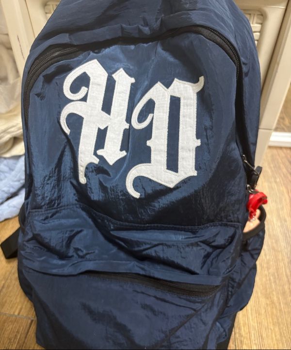 MUSINSA公式 | HOODHOOD HD Applique Nylon Backpack Navy