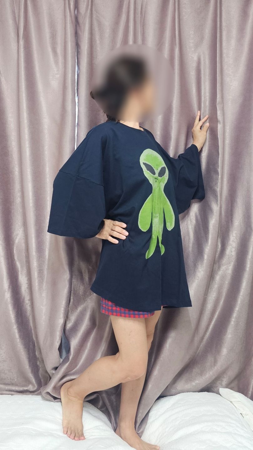 MUSINSA | HOODHOOD Alien Graphic Oversized fit Short-sleeved