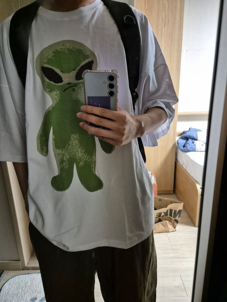 HOODHOOD ■ Alien Graphic Oversized fit Short-sleeved T MUSINSA | HOODHOOD Alien Graphic Oversized fit Short-sleeved