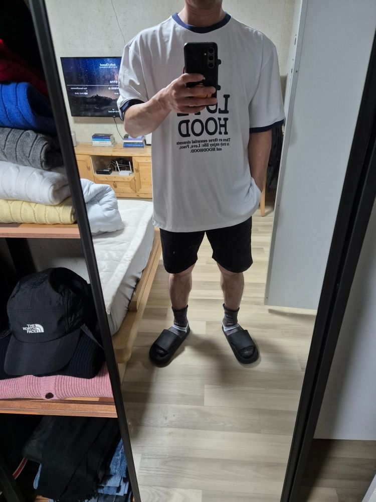 MUSINSA | HOODHOOD I LOVE HOOD ringer half sleeve T-shirt WHITE