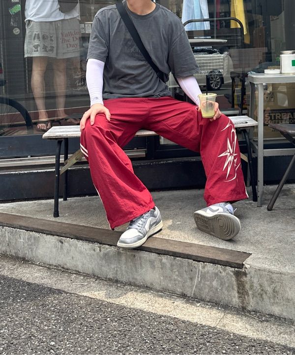 ★GAKKAI UNIONS★ Sparkle Nylon Line Pants Designer fashion, Seoul-fully created | W Concept