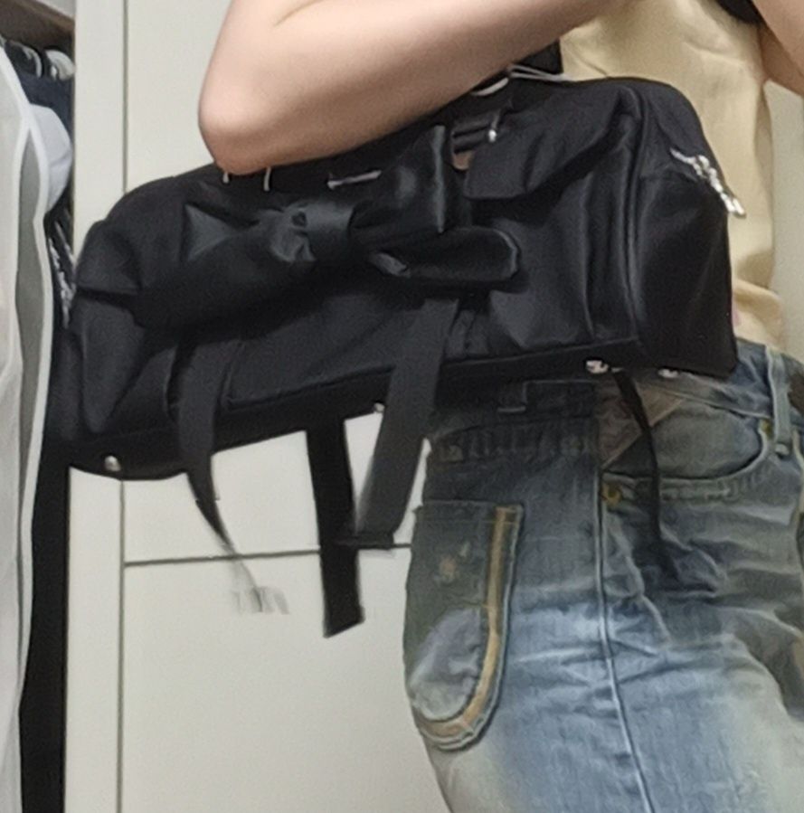 MUSINSA | SIWEOL107 [Nylon] bow pottie bag (black)