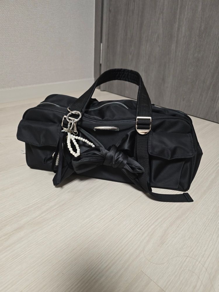 MUSINSA | SIWEOL107 [Nylon] bow pottie bag (black)