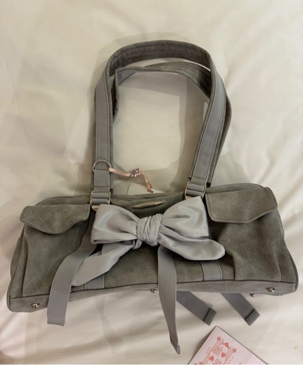 MUSINSA | SIWEOL107 [Vegan Nubuck] bow pottie bag (gray)