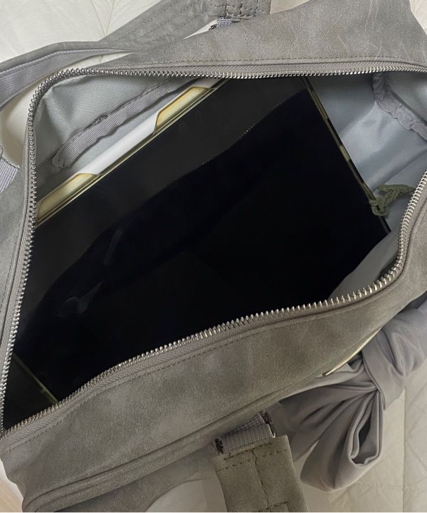 MUSINSA | SIWEOL107 [Vegan Nubuck] bow pottie bag (gray)
