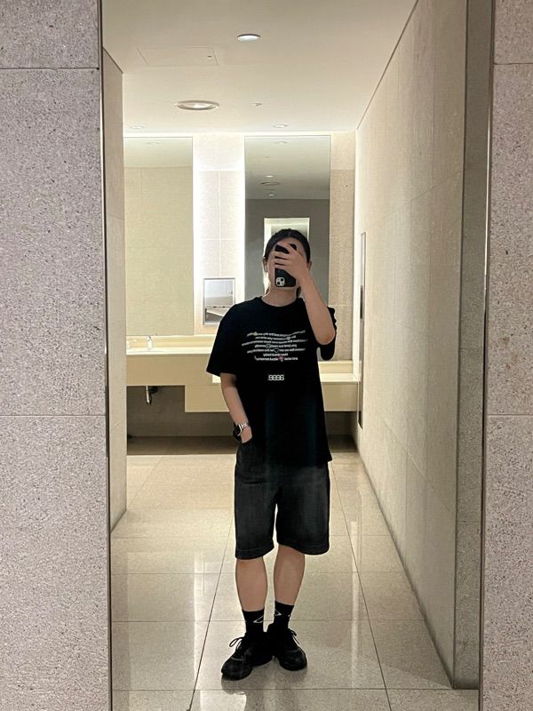 MUSINSA公式 | AEAE aeae x PEAKBOY WALK T-SHIRTS [BLACK]